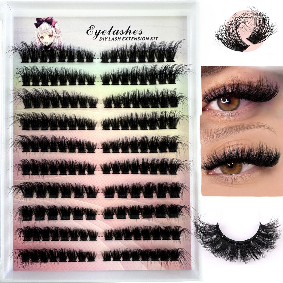 Eyelash Extension Fox Eye - Ekstensi bulu mata kanan + kiri,