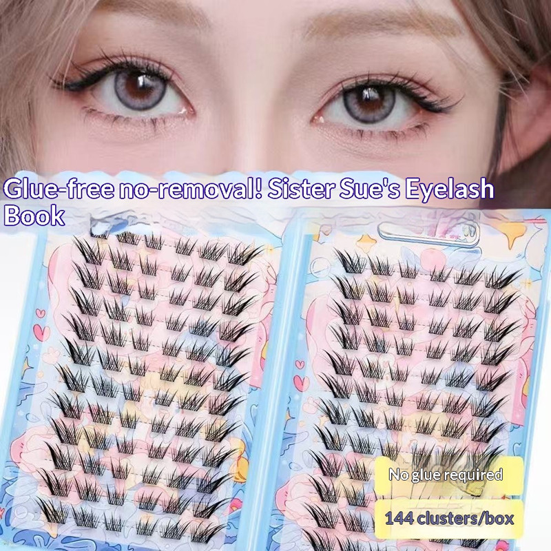 Eyelash Extension Fox Eye - 120 Cluster Tidak Perlu Lem Bulu