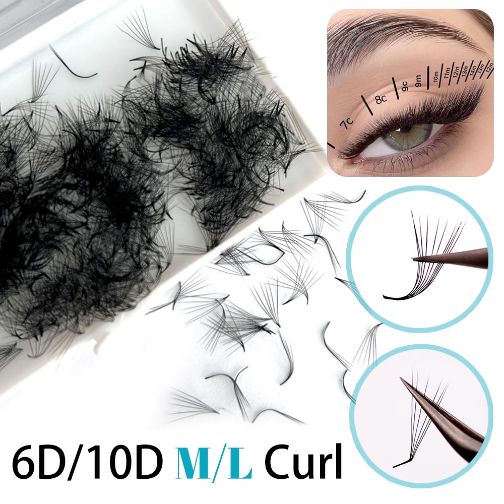 500 Penggemar 6D 6Mm 10D M L I - Eyelash Extension Fox Eye ulasan dan harga